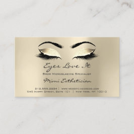 アフターケアの指示Lashes Champaigne金ゴールド 名刺