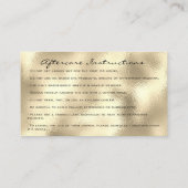 アフターケアの指示Lashes Champaigne金ゴールド 名刺 (裏面)