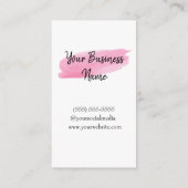 アフターケアの説明Flash Pink Water Color 名刺 (裏面)