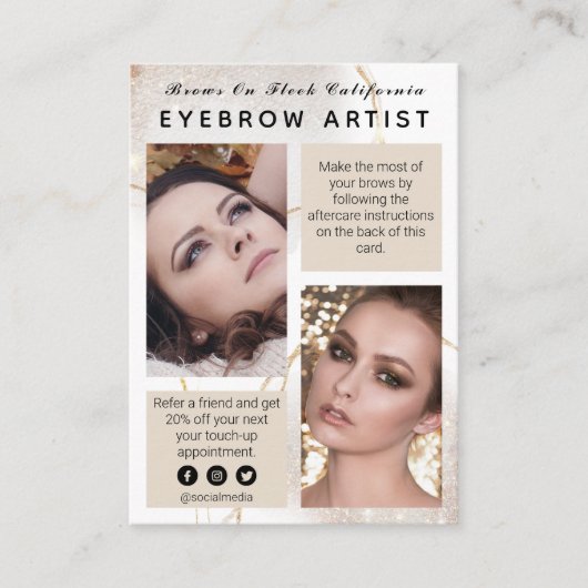 アフターケアアイブロウタトゥーカード 名刺 (正面)