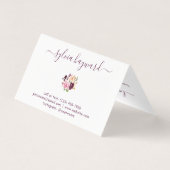 アフターケアエレガントで紫の水色フローラ 名刺 (裏面)