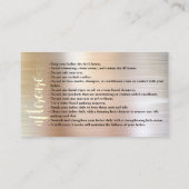 アフターケアブローズバラ金ゴールドロゴマイクロブレイディングブシン 名刺 (裏面)