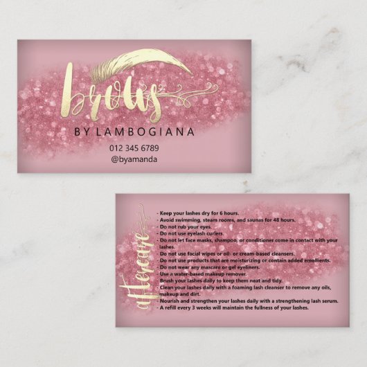 アフターケアブローズロゴマイクロブレイディングバラスタジオブシ 名刺 (正面/裏面)