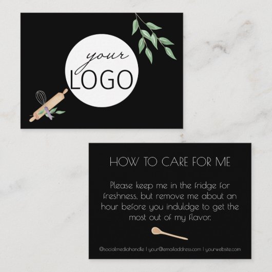 アフターケアベーキングロゴ食品保管庫 名刺 (正面/裏面)