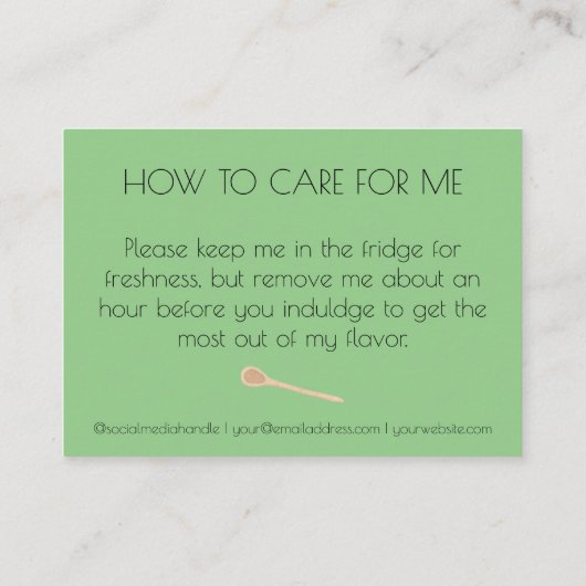 アフターケアベーキング事業ロゴ食品保管事業 名刺 (裏面)