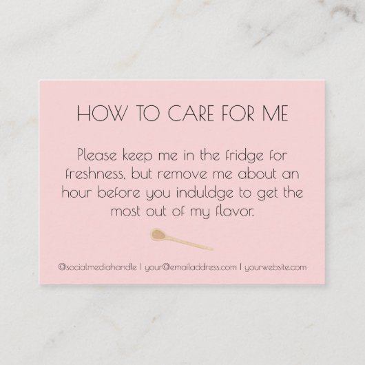 アフターケアベーキング事業ロゴ食品保管事業 名刺 (裏面)