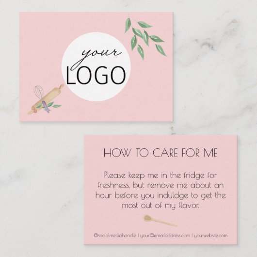 アフターケアベーキング事業ロゴ食品保管事業 名刺 (正面/裏面)