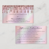 アフターケア指示まつ毛バラホログラフドリップ 名刺 (正面/裏面)