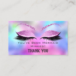 アフターケア指示まつ毛ピンクホログラフィック 名刺