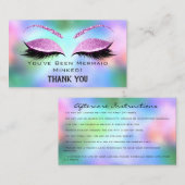 アフターケア指示まつ毛ホログラフィック 名刺 (正面/裏面)