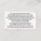 アフターケア指示カードを点滅 名刺 (裏面)