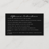 アフターケア指示ラッシュエクステンション金ゴールドブラック 名刺 (裏面)