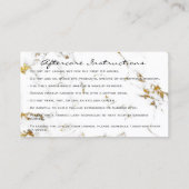 アフターケア指示ラッシュエクステンション金ゴールド大理石 名刺 (裏面)