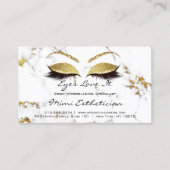 アフターケア指示ラッシュエクステンション金ゴールド大理石 名刺 (正面)