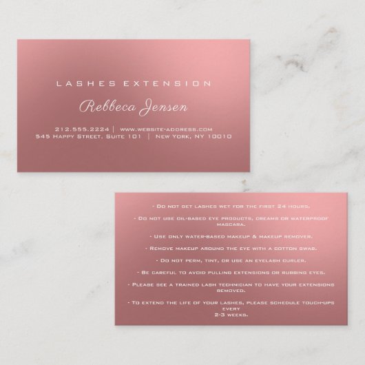 アフターケア指示ラッシュバラきらめく金ゴールド 名刺 (正面/裏面)