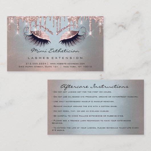 アフターケア指示ラッシュバラアイズスモーキーブルー 名刺 (正面/裏面)