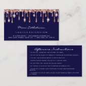 アフターケア指示ラッシュバラグリッタードリップネイビー 名刺 (正面/裏面)