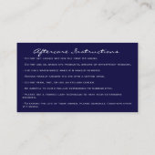 アフターケア指示ラッシュバラグリッタードリップネイビー 名刺 (裏面)