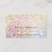 アフターケア指示ラッシュバラ金ゴールドドリップグリッター 名刺 (正面)