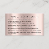 アフターケア指示ラッシュバラ金ゴールドドリップスグレーB 名刺 (裏面)