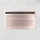 アフターケア指示ラッシュバラ金ゴールドドリップスパーク 名刺 (裏面)