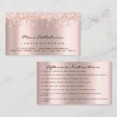 アフターケア指示ラッシュバラ金ゴールドドリップスラックス 名刺 (正面/裏面)