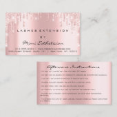 アフターケア指示ラッシュバラ金ゴールドドリップピンク 名刺 (正面/裏面)