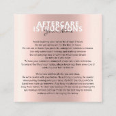 アフターケア指示ラッシュラッシュラージ文字宇宙 スクエア名刺 (裏面)