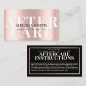 アフターケア指示ラッモダンシュバラ金ゴールドカード 予約カード (正面/裏面)