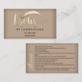 アフターケア指示書ブロウロゴマイクロブレード金ゴールド部 名刺 (正面/裏面)