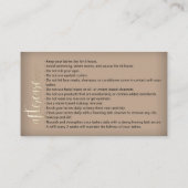 アフターケア指示書ブロウロゴマイクロブレード金ゴールド部 名刺 (裏面)