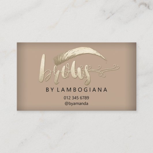 アフターケア指示書ブロウロゴマイクロブレード金ゴールド部 名刺 (正面)