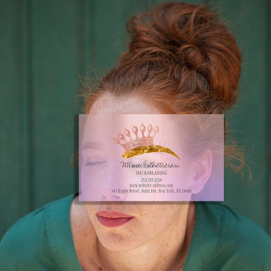 アフターケア指示眉毛クラウンバラ紫 名刺