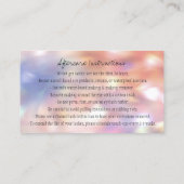 アフターケア指示眉毛クラウンバラ自筆画 名刺 (裏面)