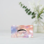 アフターケア指示眉毛クラウンバラ自筆画 名刺 (スタンド正面)