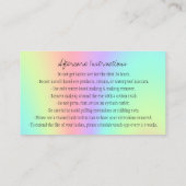 アフターケア指示眉毛クラウンバラ自筆証書 名刺 (裏面)