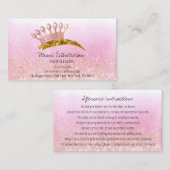 アフターケア指示眉毛クラウンバラ金ゴールドロゴ 名刺 (正面/裏面)