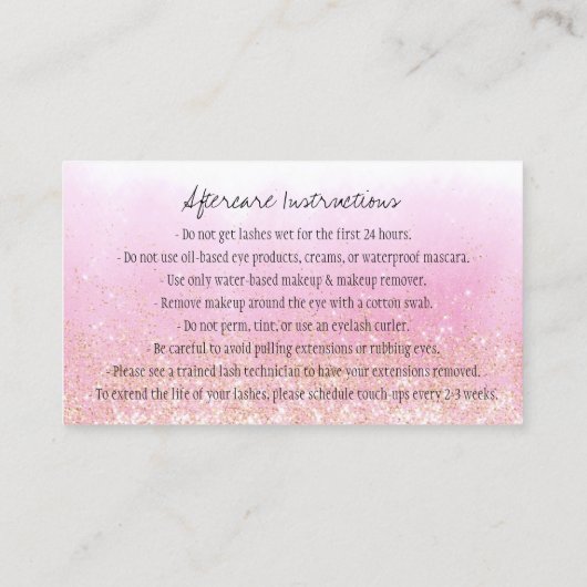 アフターケア指示眉毛クラウンバラ金ゴールドロゴ 名刺 (裏面)