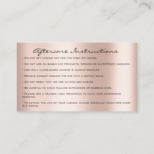 アフターケア指示眉毛バラマイクロブレード 名刺 (裏面)