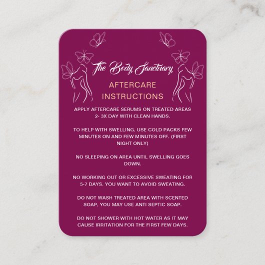 アフターケア教育ロゴ女性体Burgundy 名刺 (正面)