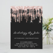 アフターケア方法 まつげ バック ローズ モダン 招待状 (スタンド正面)