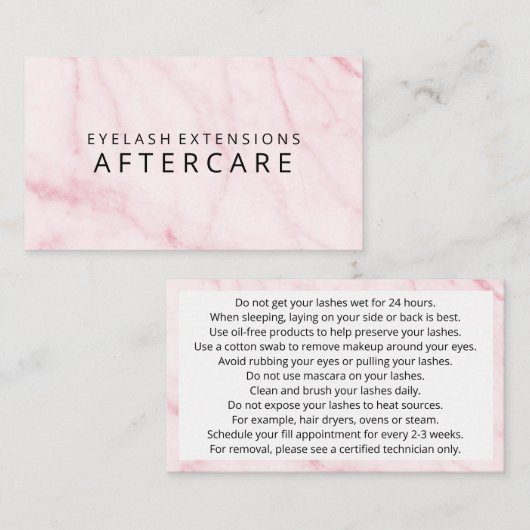アフターケア気にの指示まつげエクステンション 名刺 (正面/裏面)
