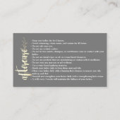 アフターケア眉の金ゴールドロゴMicroblading Gray Busine 名刺 (裏面)