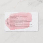 アフターケア説明書ブロウロゴマイクロブレードブシン 名刺 (裏面)