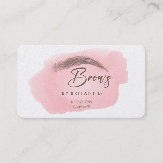 アフターケア説明書ブロウロゴマイクロブレードブシン 名刺 (正面)