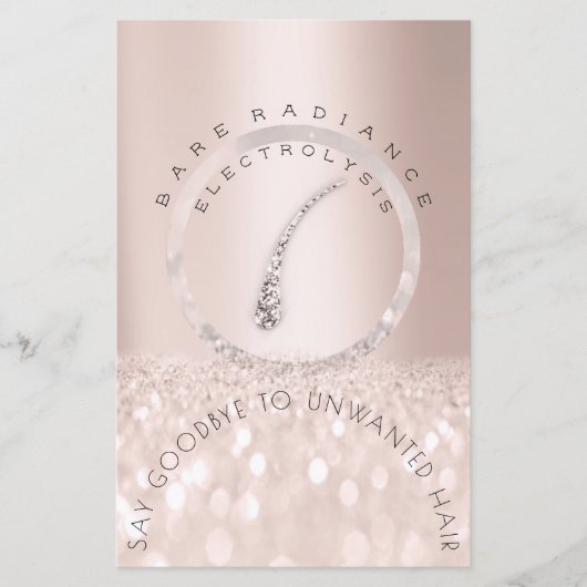 アフターケア説明 ローズグリッター電気脱毛 チラシ (正面)