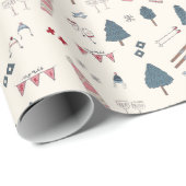 アフタースキー包装紙 冬のプレゼント 彼女のパーティー ラッピングペーパー (ロールコーナー)