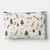 アフタースキー好きへのギフト 冬 ピンクのシャンパンメイク アクセサリーポーチ (裏面)