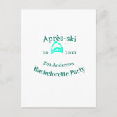 アフタースキー独身最後の女友達パーティーターコイズハット名前だ ポストカード (正面)