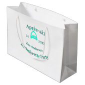 アフタースキー独身最後の女友達パーティーターコイズハット名前だ ラージペーパーバッグ (裏面アングル)